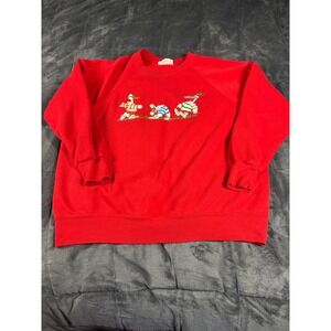 Vintage Bassett-Walker Red Duck Graphic Raglan Sweatshirt Mens XL USA Made 80s